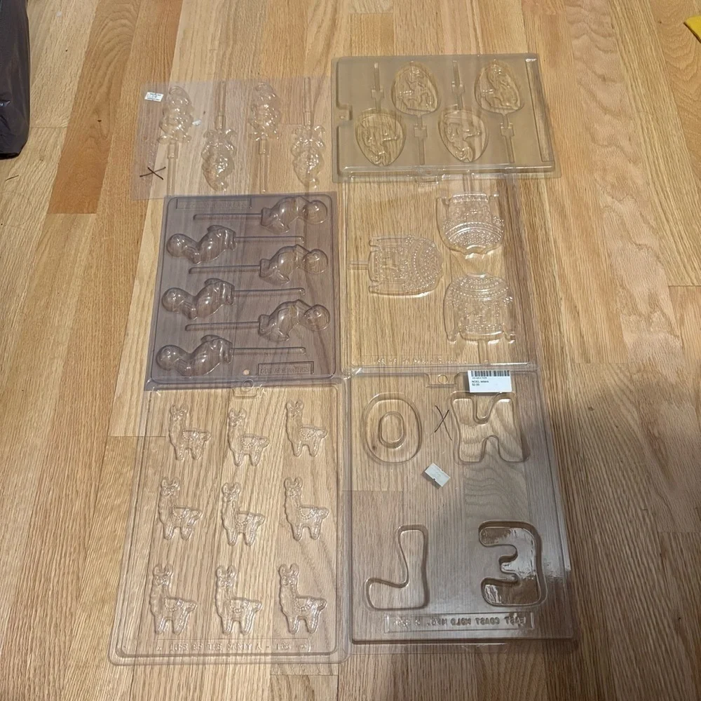 Chocolate Candy Mold Bundle Lot Plastic Noel Christmas Llama Ugly Sweater Duck